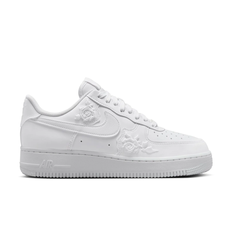 Nike Air Force 1 '07 – White / White (Embossed Rose Floral)