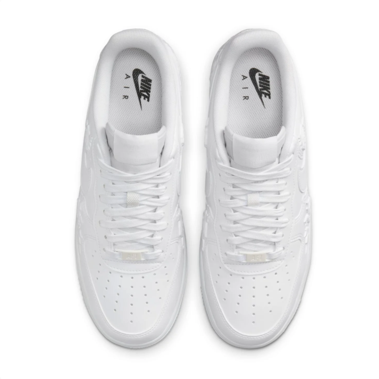 Nike Air Force 1 '07 – White / White (Embossed Rose Floral)