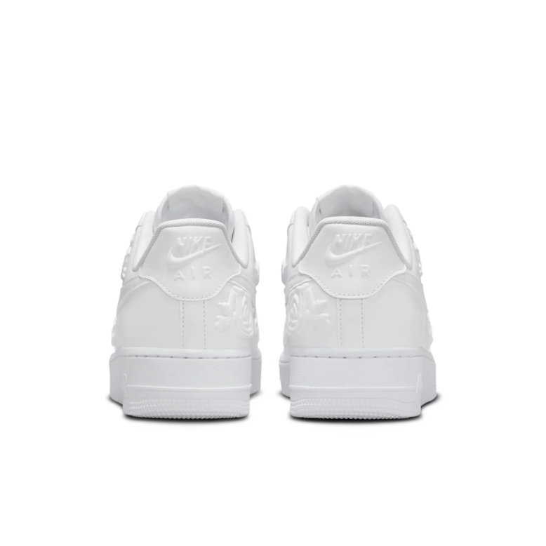 Nike Air Force 1 '07 – White / White (Embossed Rose Floral)