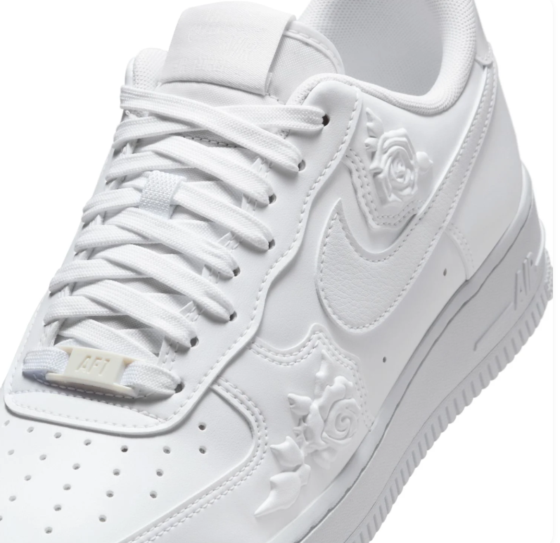 Nike Air Force 1 '07 – White / White (Embossed Rose Floral)