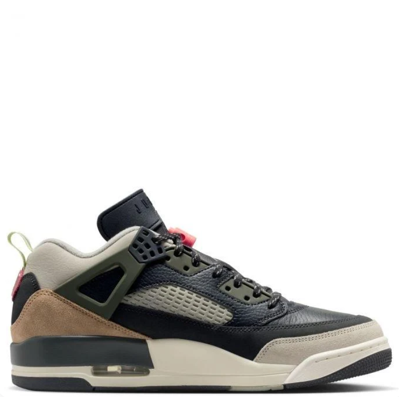 Jordan Spizike Low – Dark Grey / Smoke Grey / Coral / Olive Aura