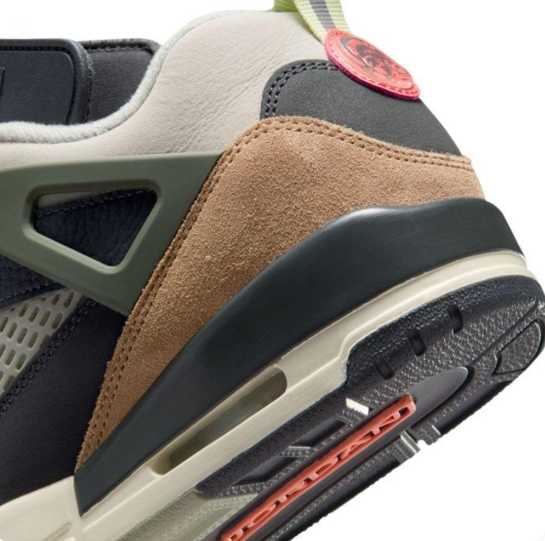 Jordan Spizike Low – Dark Grey / Smoke Grey / Coral / Olive Aura
