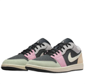 Air Jordan 1 Low – Dark Grey / Pink / Peach / Light Silver (Multi-Panel Edition)