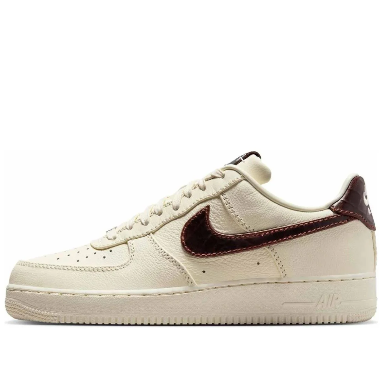 Nike Air Force 1 Low – Sail / Chocolate Brown / Gold (Premium Edition)