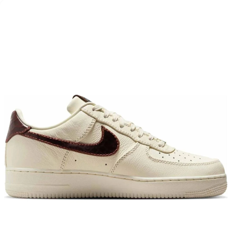 Nike Air Force 1 Low – Sail / Chocolate Brown / Gold (Premium Edition)