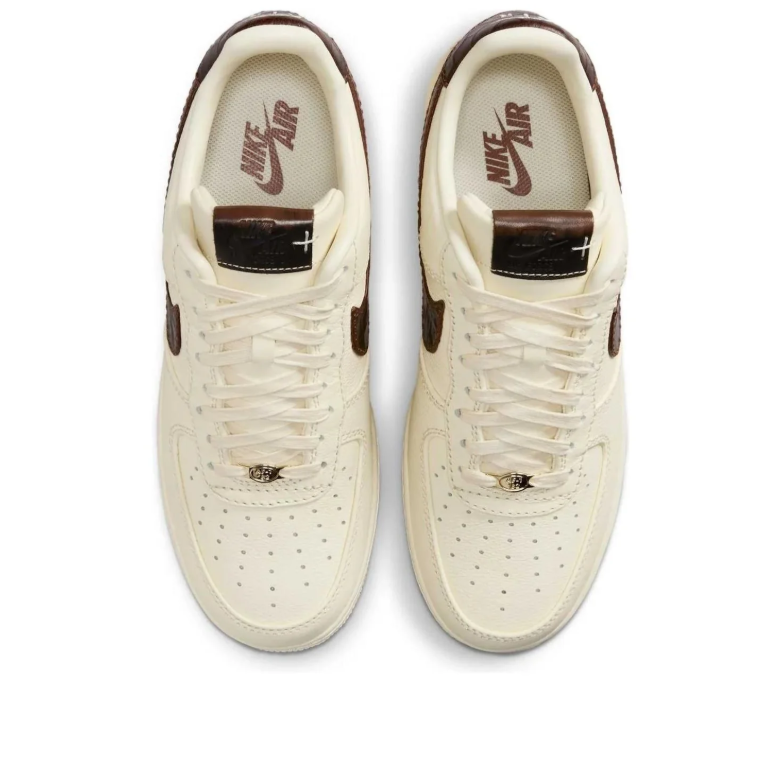 Nike Air Force 1 Low – Sail / Chocolate Brown / Gold (Premium Edition)