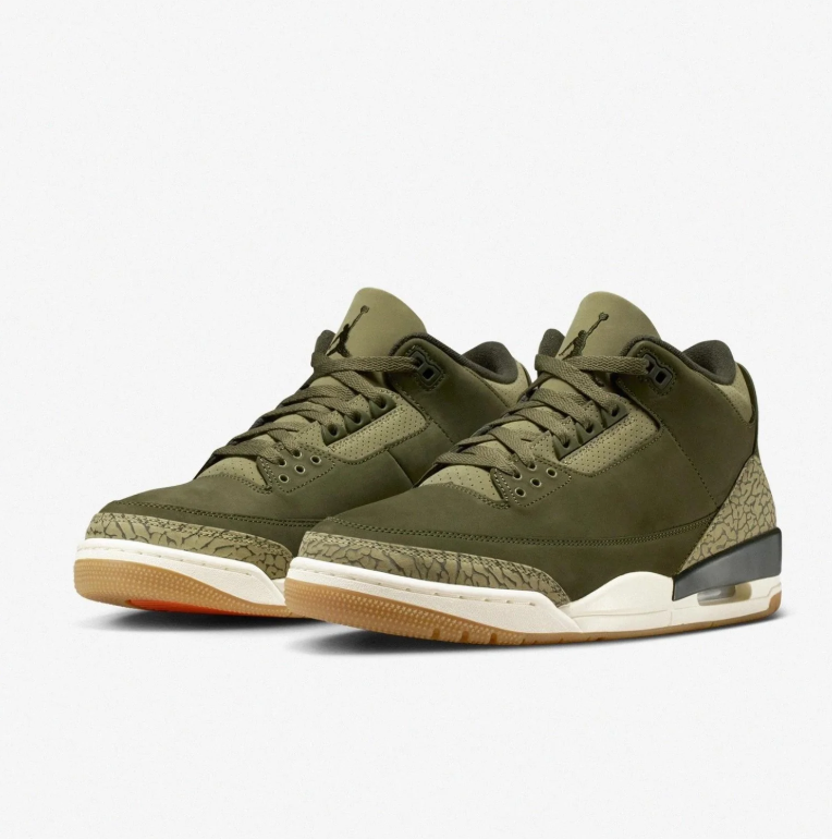 Air Jordan 3 Retro – Medium Olive / Sail / Gum Light Brown