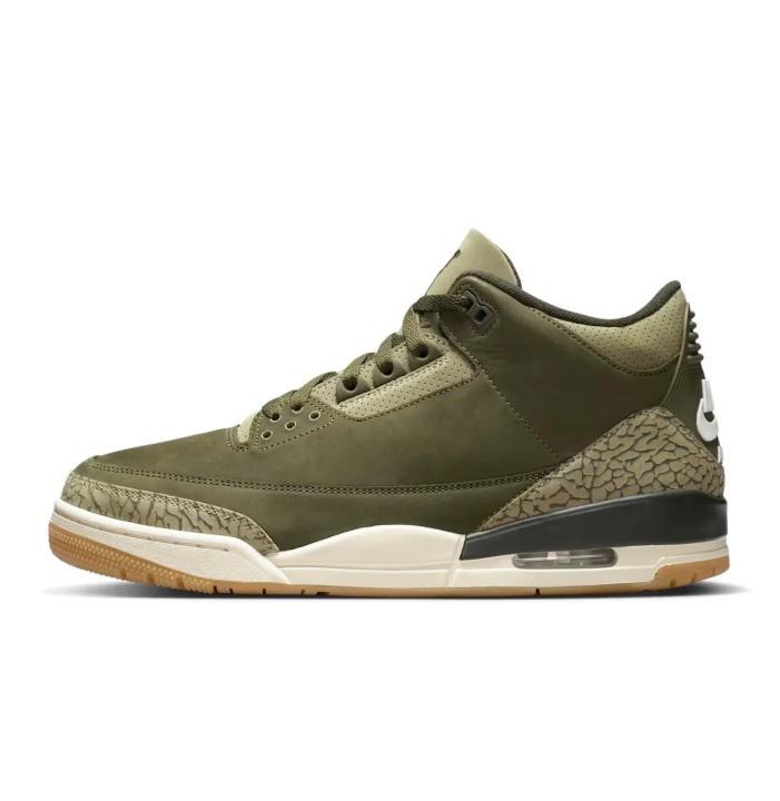 Air Jordan 3 Retro – Medium Olive / Sail / Gum Light Brown