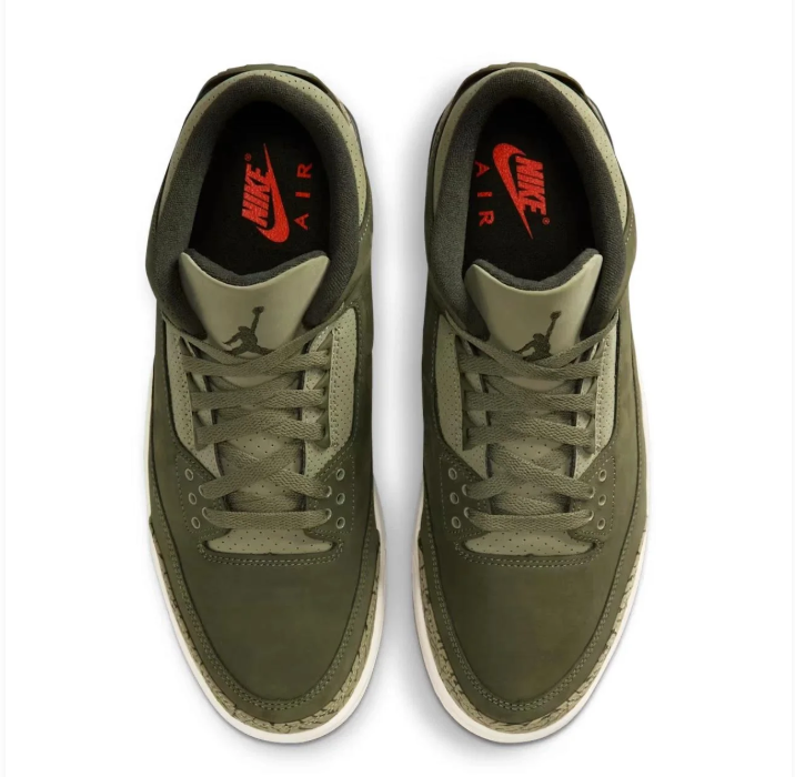 Air Jordan 3 Retro – Medium Olive / Sail / Gum Light Brown