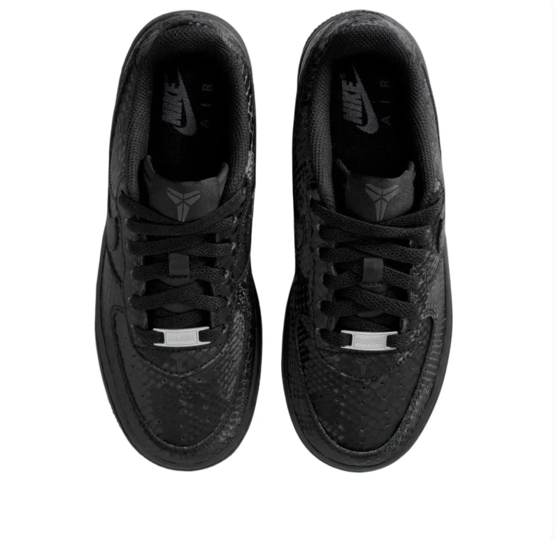 Nike Air Force 1 Low – Triple Black / Snakeskin Embossed
