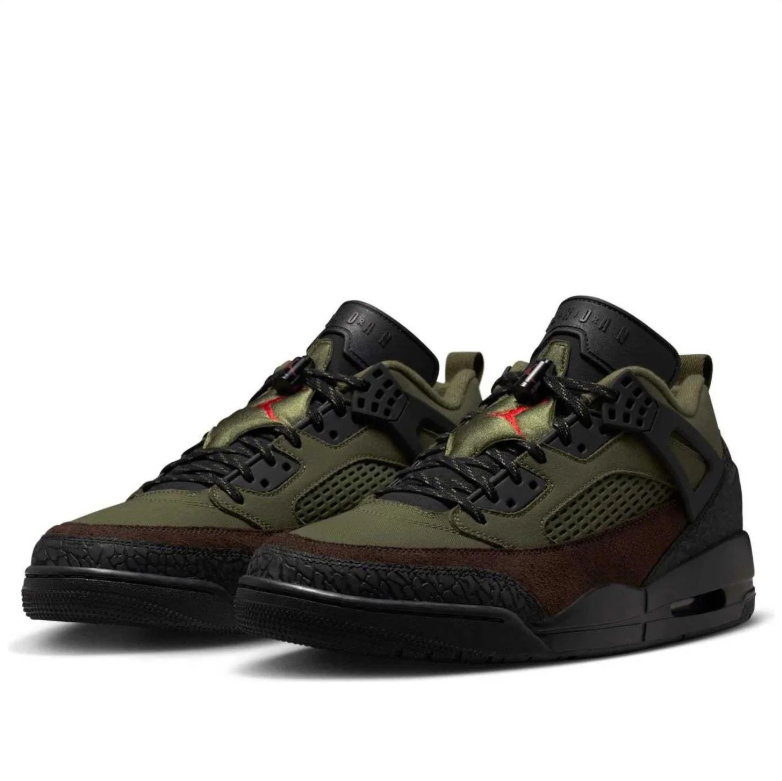 Jordan Spizike Low – Medium Olive / Dark Brown / Black / University Red