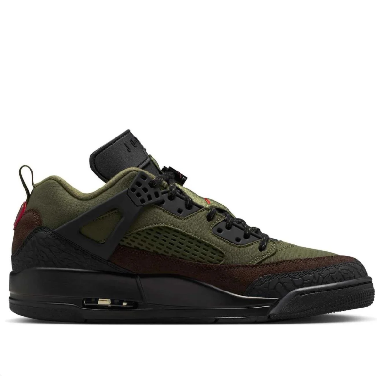 Jordan Spizike Low – Medium Olive / Dark Brown / Black / University Red