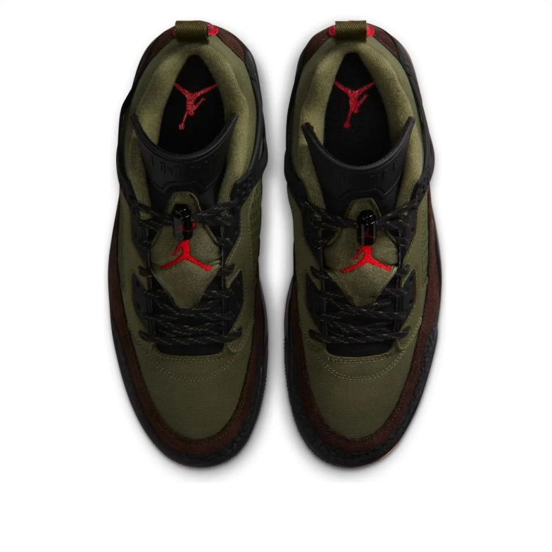 Jordan Spizike Low – Medium Olive / Dark Brown / Black / University Red