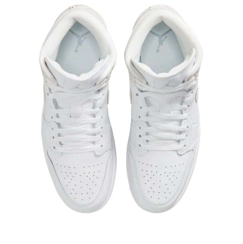Air Jordan 1 Mid – White / Silver Crystal Swoosh (Iridescent Edition)
