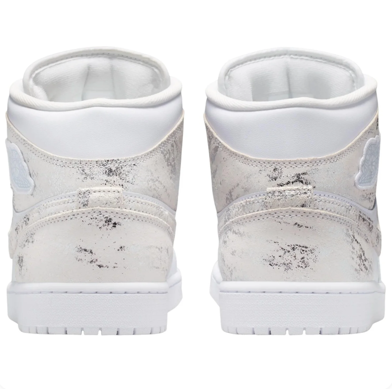 Air Jordan 1 Mid – White / Silver Crystal Swoosh (Iridescent Edition)