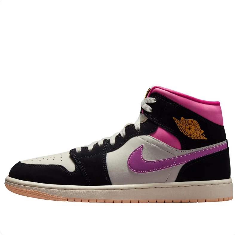 Air Jordan 1 Mid – Black / Vivid Purple / Pink Glow