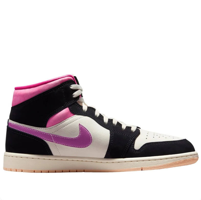 Air Jordan 1 Mid – Black / Vivid Purple / Pink Glow