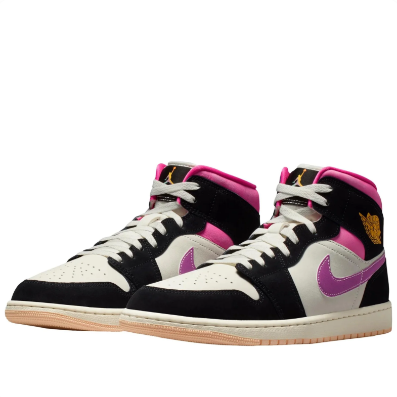 Air Jordan 1 Mid – Black / Vivid Purple / Pink Glow