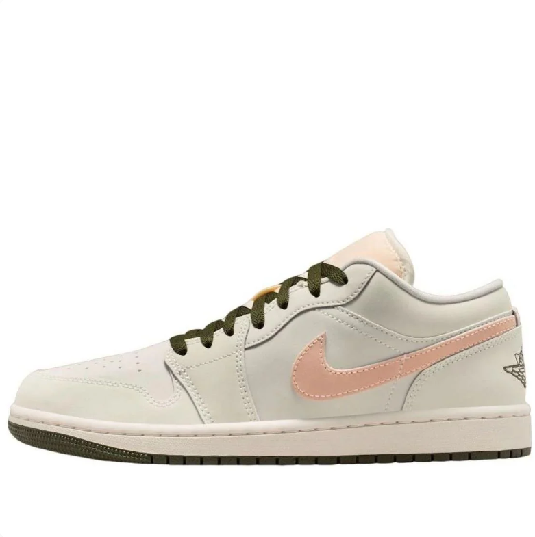 Air Jordan 1 Low – Sail / Washed Pink / Olive