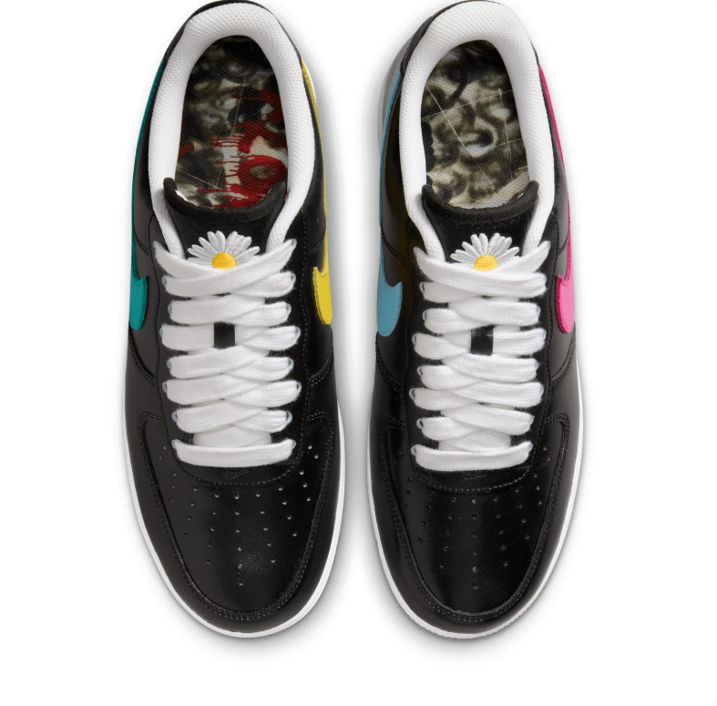 Nike Air Force 1 Low '07 – Black / Pink / Yellow Swoosh (Daisy Edition)